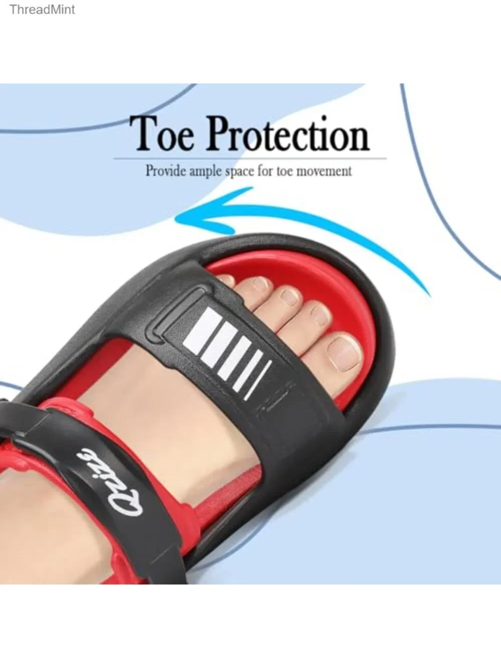 Kids EVA Sandals Slip-On Slide Toe Protection Quick Dry Anti-Slip